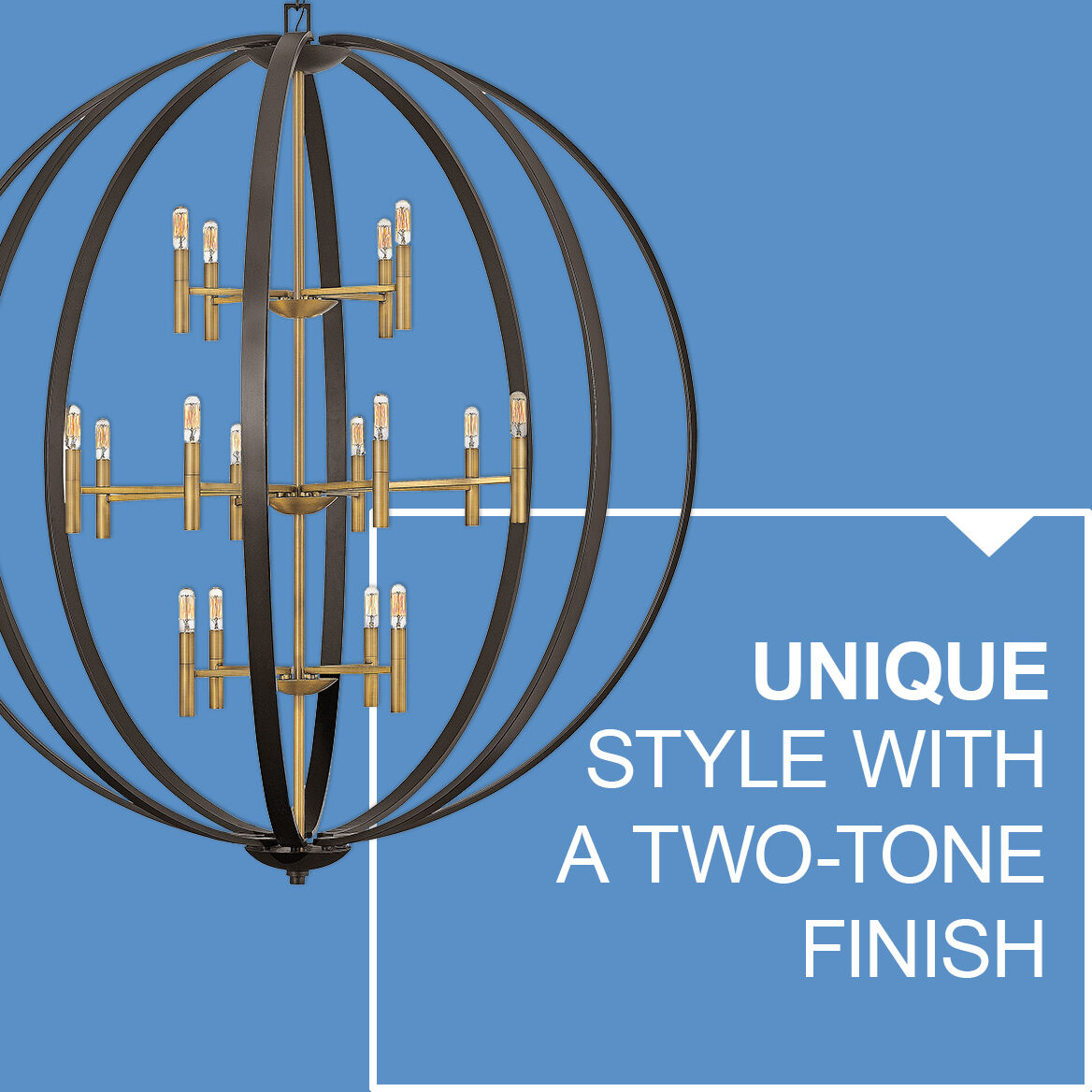 Euclid 16 Light 52 inch Spanish Bronze with Heirloom Brass Indoor Chandelier Ceiling Light