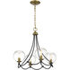 Vantage Kearney Park 4 Light 23 inch Coal and Soft Brass Chandelier Ceiling Light
