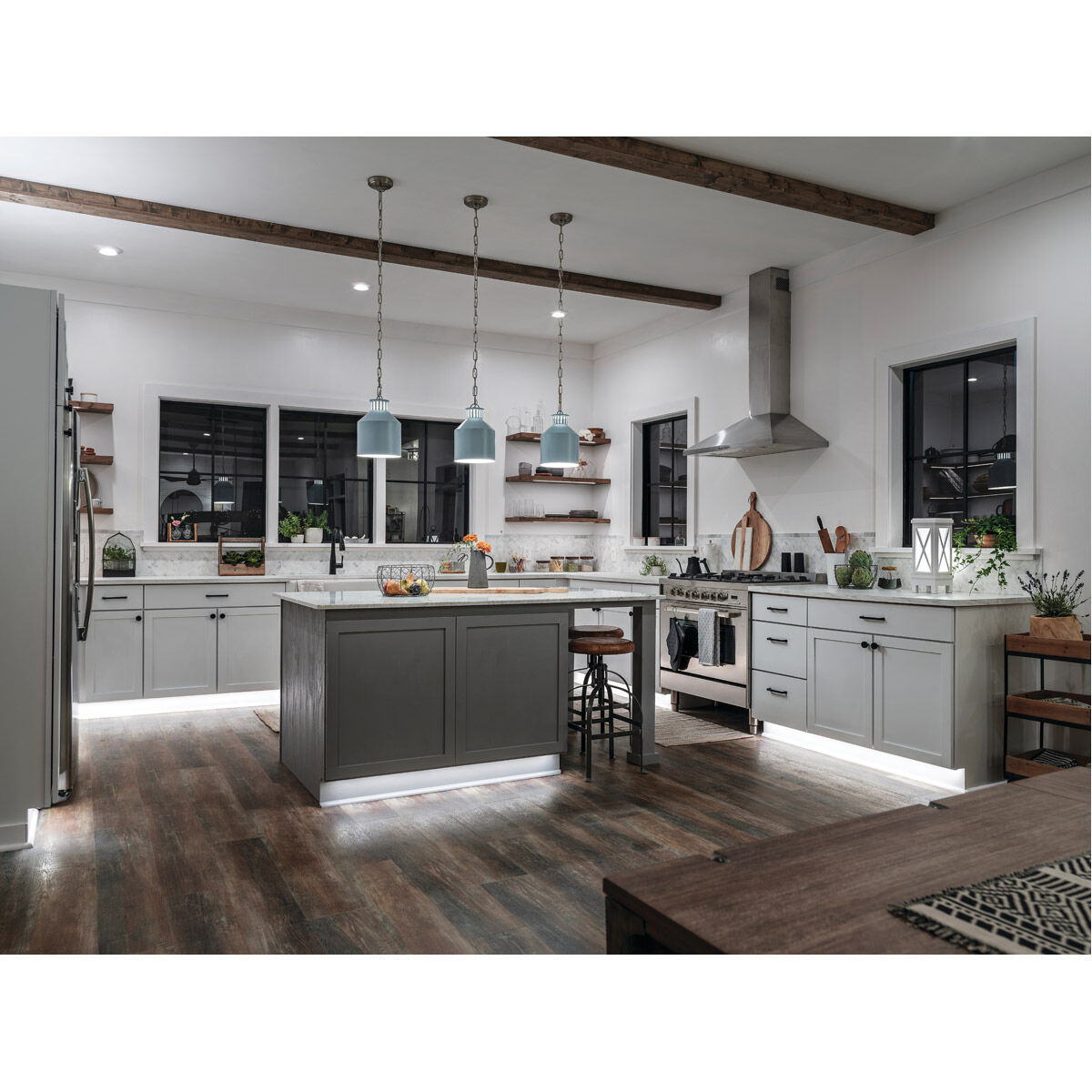 Montauk 1 Light 8.5 inch Light Blue Mini Pendant Ceiling Light