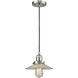 Franklin Restoration Halophane 1 Light 8.5 inch Brushed Satin Nickel Mini Pendant Ceiling Light in Incandescent, Clear Halophane Glass, Franklin Restoration