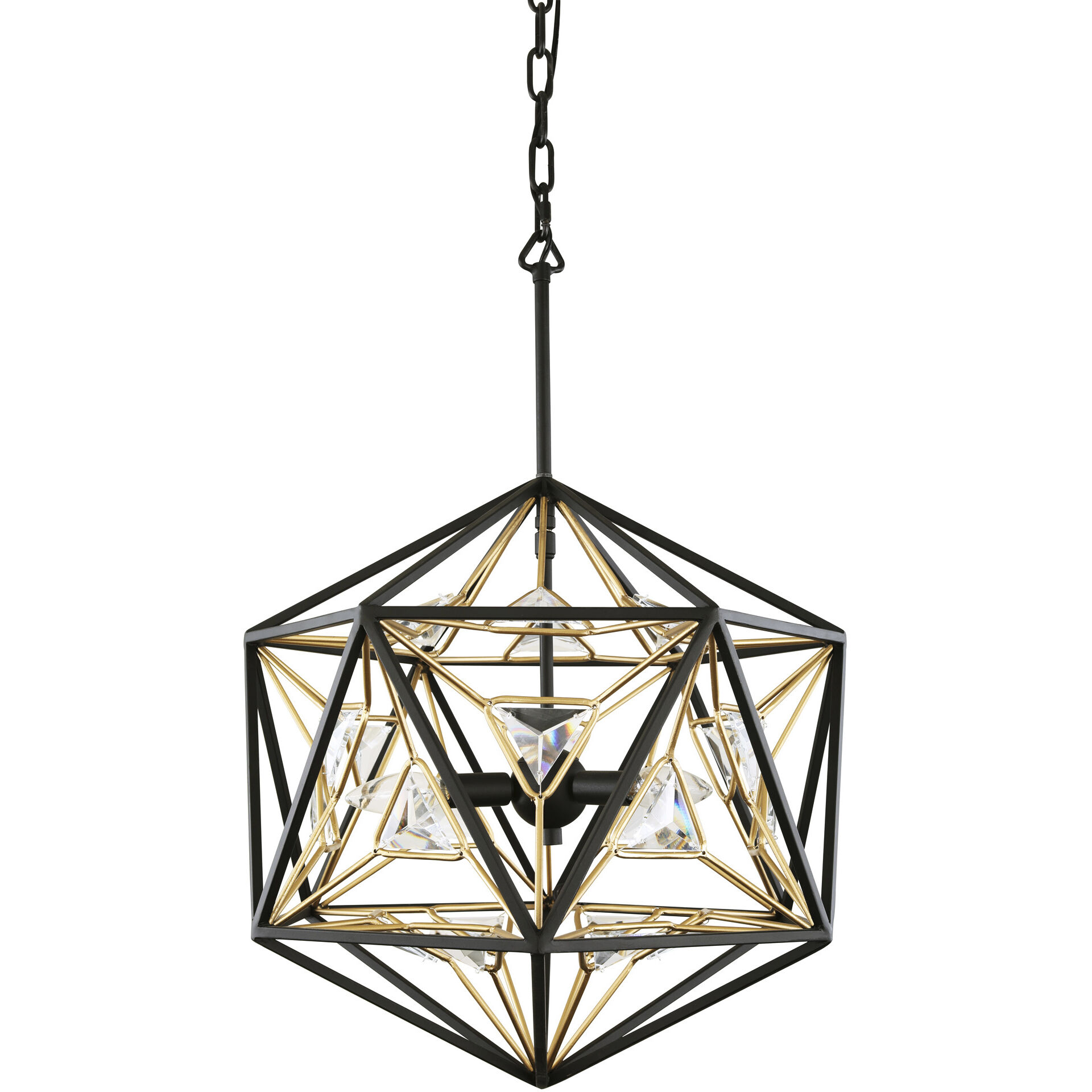 Marcia 3 Light 18 inch Matte Black and French Gold Pendant Ceiling Light