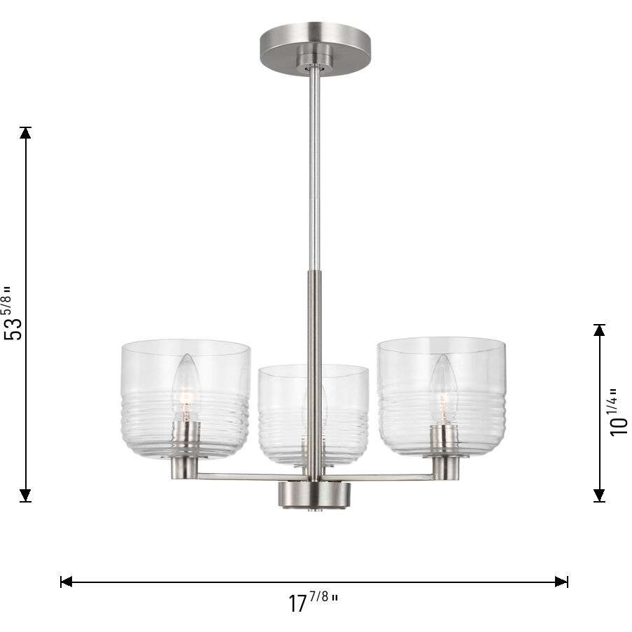 Drew & Jonathan Lochdale 3 Light 17.88 inch Midnight Black Chandelier Ceiling Light, Small