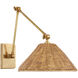 Marie Flanigan Wimberley 15 inch 5.5 watt Soft Brass Double Library Wall Light in Natural Wicker