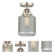 Nouveau 2 Stanton 1 Light 6 inch Brushed Satin Nickel Semi-Flush Mount Ceiling Light
