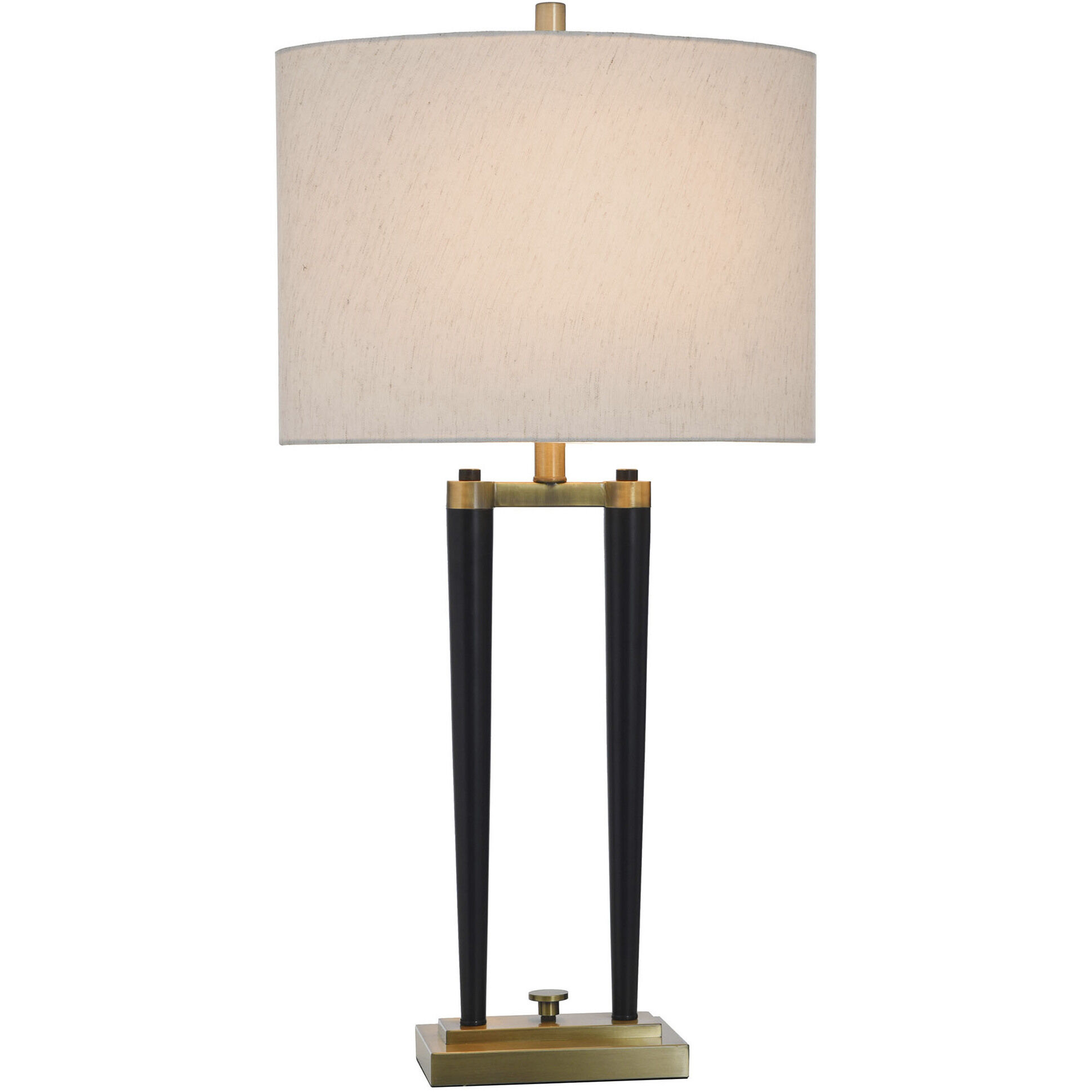 Black Deco 33 inch 60.00 watt Brushed Brass Table Lamp Portable Light