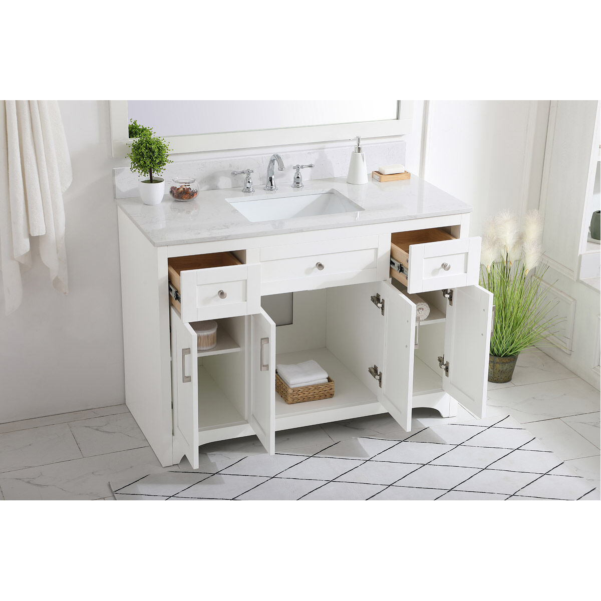 Moore 48 X 22 X 34 inch White Vanity Sink Set