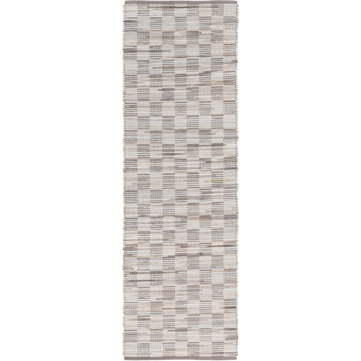 Apis 96 X 30 inch Medium Gray, Silver Gray, Ivory, Taupe Rug