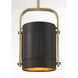 Contrast 1 Light 8.75 inch Aged Antique Brass And Coal Mini Pendant Ceiling Light