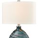 Portview 22 inch 60 watt Blue with Polished Nickel Table Lamp Portable Light