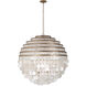 Sphere 6 Light 28 inch Pearlized Antique Brass Pendant Ceiling Light