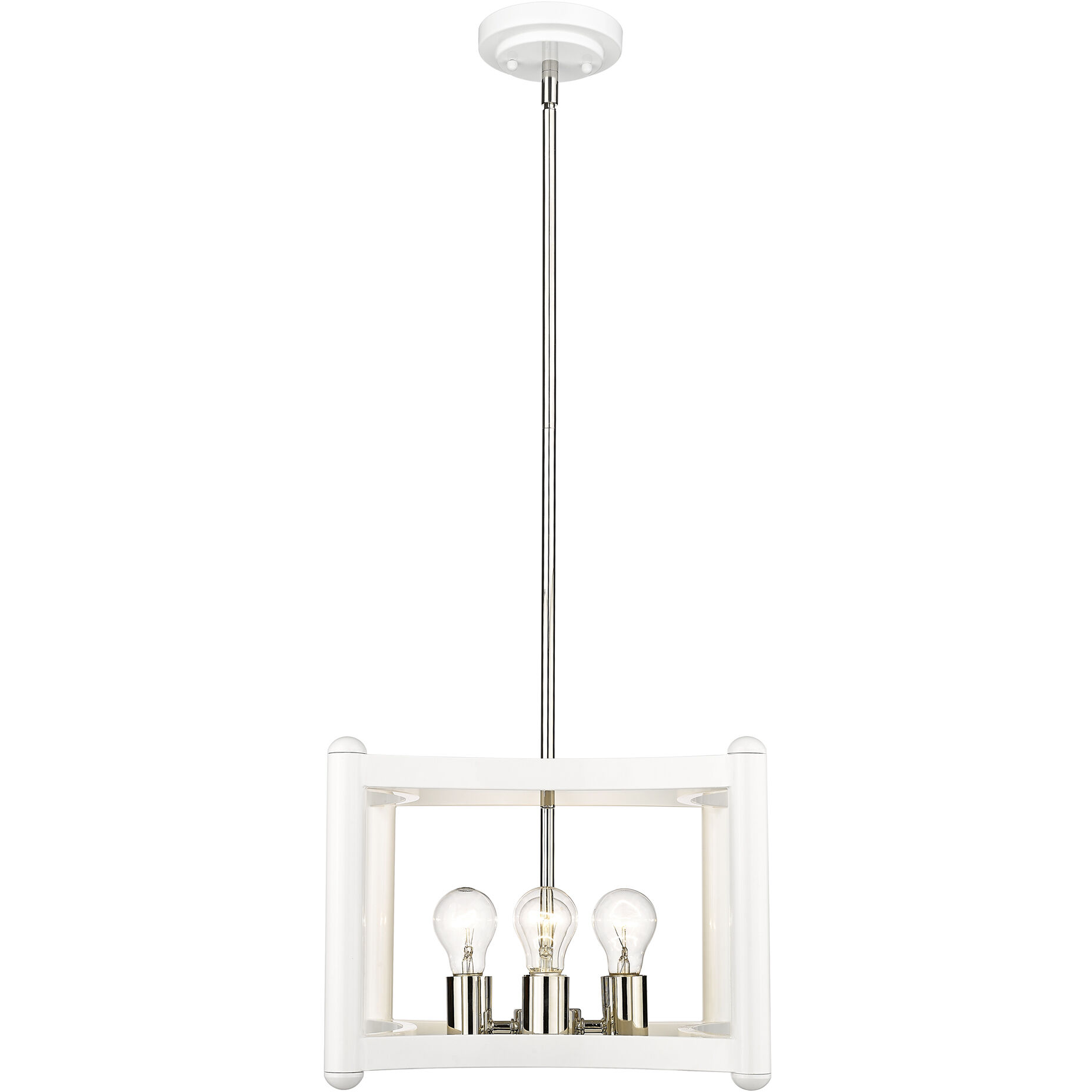 Coyle 4 Light 14 inch White with Polished Nickel Cluster Pendant Ceiling Light