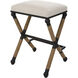 Firth 28 inch Rustic Iron and Natural Fiber Rope with Oatmeal Counter Stool