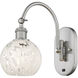 Ballston White Mouchette 1 Light 6 inch Brushed Satin Nickel Sconce Wall Light