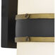 Capsule 2 Light 13.25 inch Matte Black/Textured Gold Outdoor Sconce