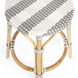 Tobias Rattan Round 24" Counter Stool in Gray and White Stripe