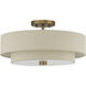Bellingham 4 Light 18 inch Antique Gold Leaf Semi Flush Mount Ceiling Light, Large