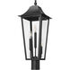Gannon 3 Light 26.75 inch Black Outdoor Post Mount Fixture