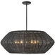 Lisa McDennon Luca 7 Light 38 inch Black Indoor Chandelier Ceiling Light, Convertible to Semi-Flush