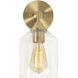William 1 Light 5.5 inch Satin Brass Wall Sconce Wall Light