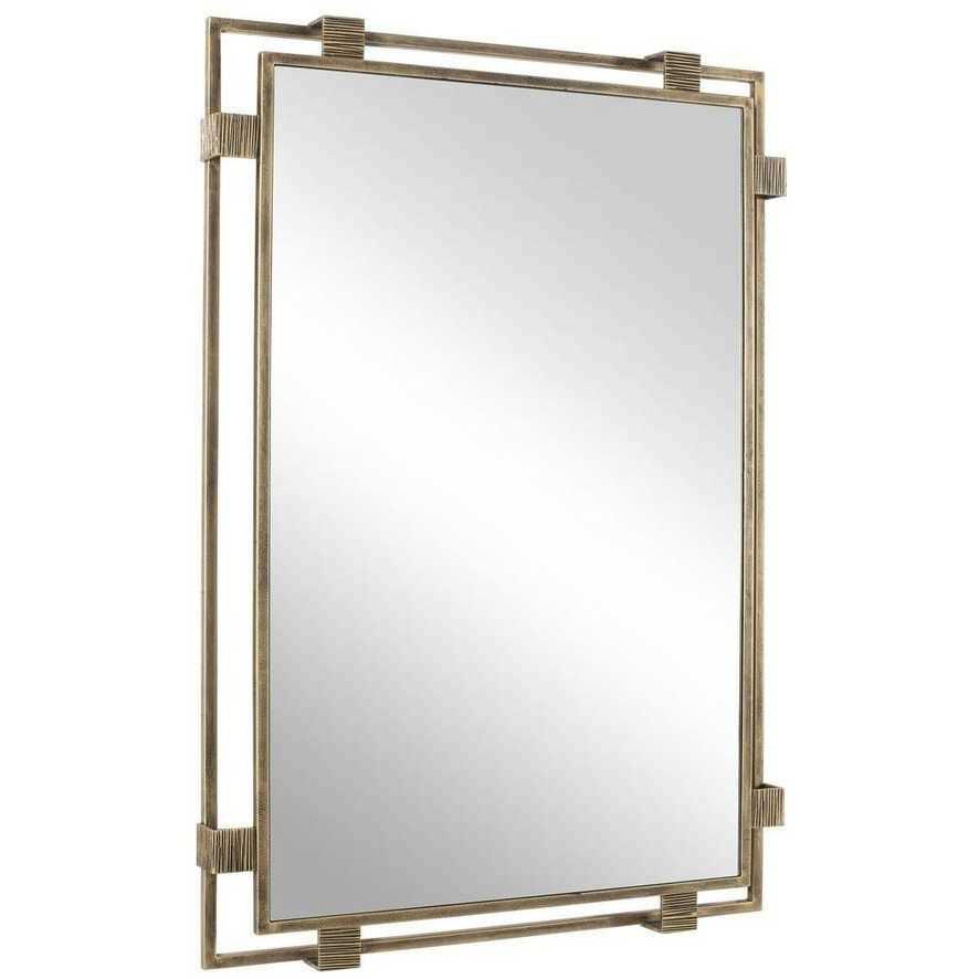 Elsher 45 X 30 inch Antique Gold Wall Mirror