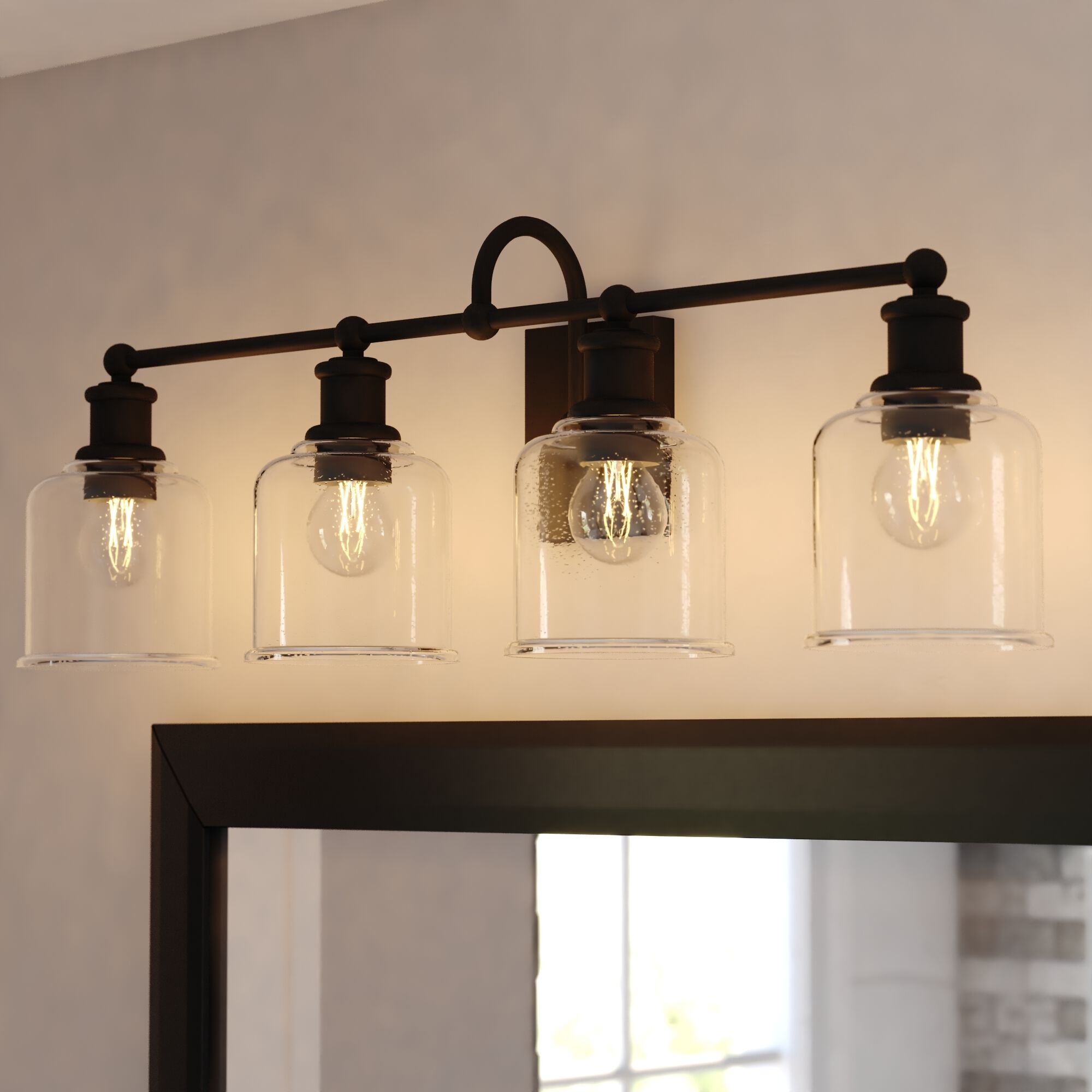 Northbrook 4 Light 32 inch Matte Black Bathroom Light Wall Light