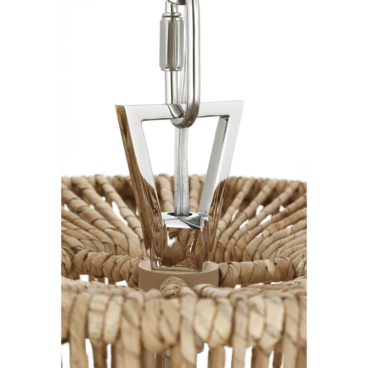 Chapman & Myers Antigua LED 11 inch Polished Nickel and Natural Abaca Pendant Ceiling Light