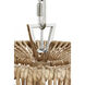 Chapman & Myers Antigua LED 11 inch Polished Nickel and Natural Abaca Pendant Ceiling Light