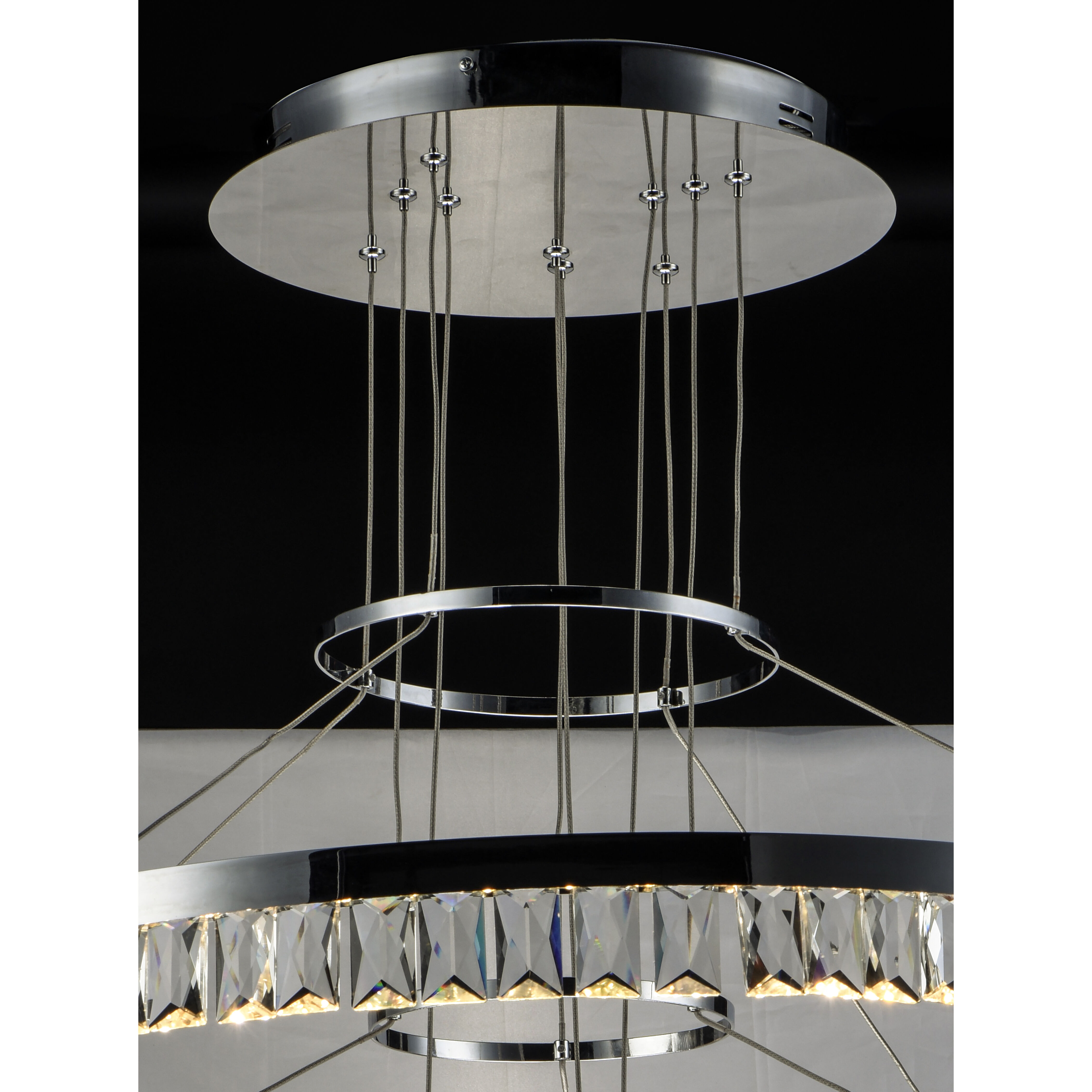Icycle LED 32 inch Polished Chrome Suspension Pendant Ceiling Light