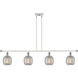 Ballston Belfast LED 48 inch White and Polished Chrome Island Light Ceiling Light in Clear Crackle Glass, Ballston