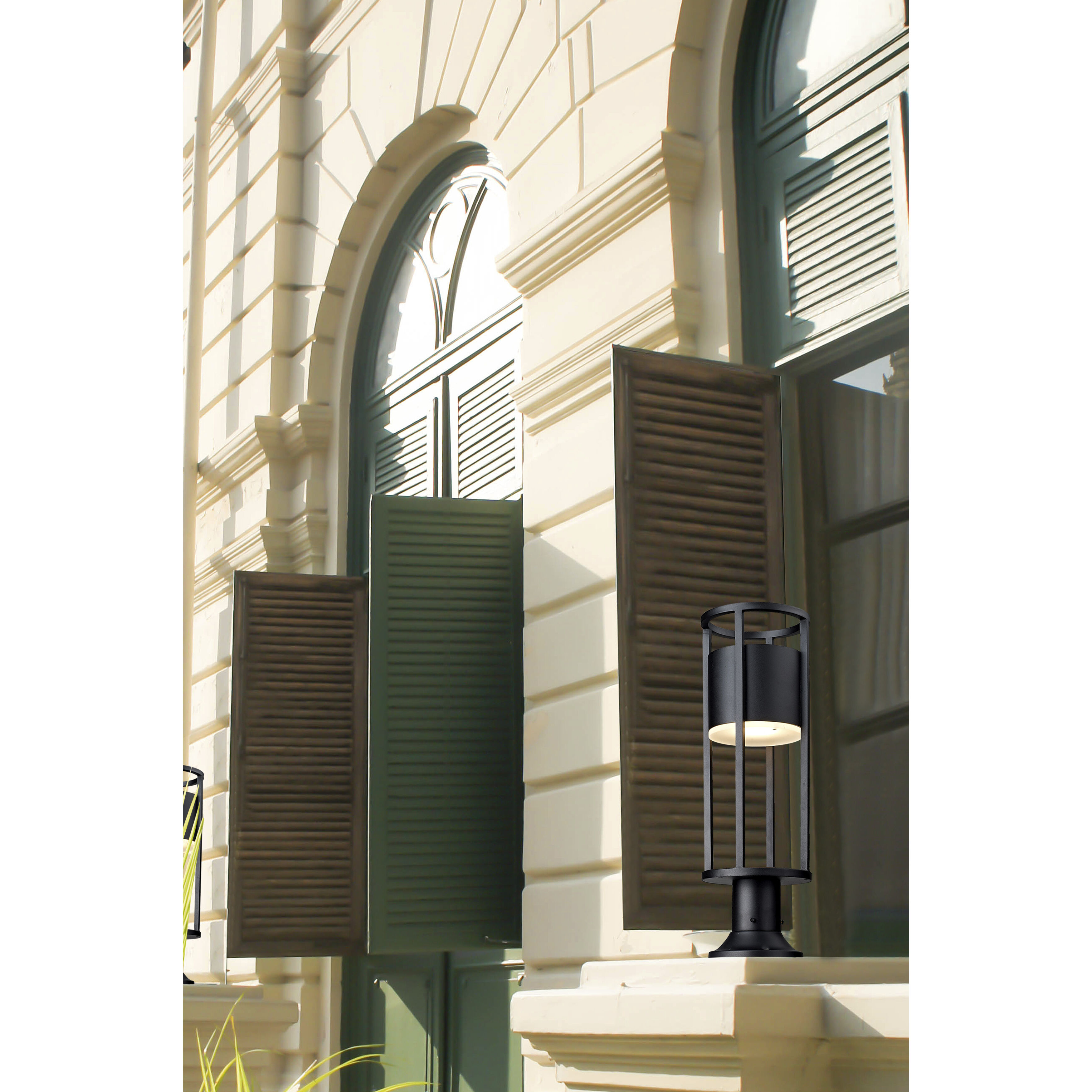 Luca LED 23.75 inch Black Outdoor Pier Mounted Fixture