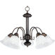 Malaga 5 Light 24 inch Oil Rubbed Bronze Down Light Chandelier Ceiling Light in Marble