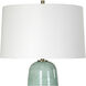 Andale 30.25 inch 150 watt Crackled Teal Ceramic and Plated Antique Brass Table Lamp Portable Light