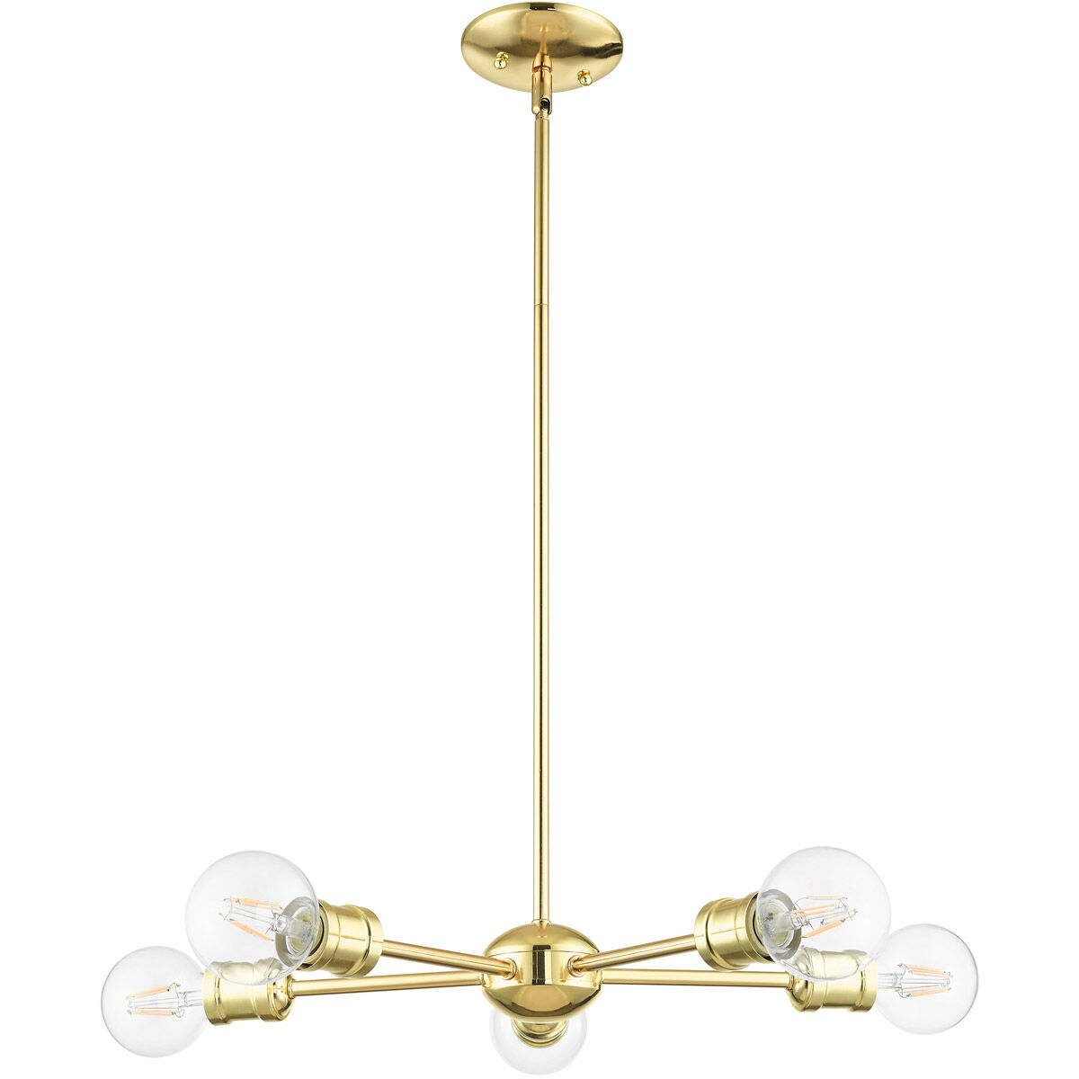 Lansdale 5 Light 19 inch Polished Brass Chandelier Ceiling Light