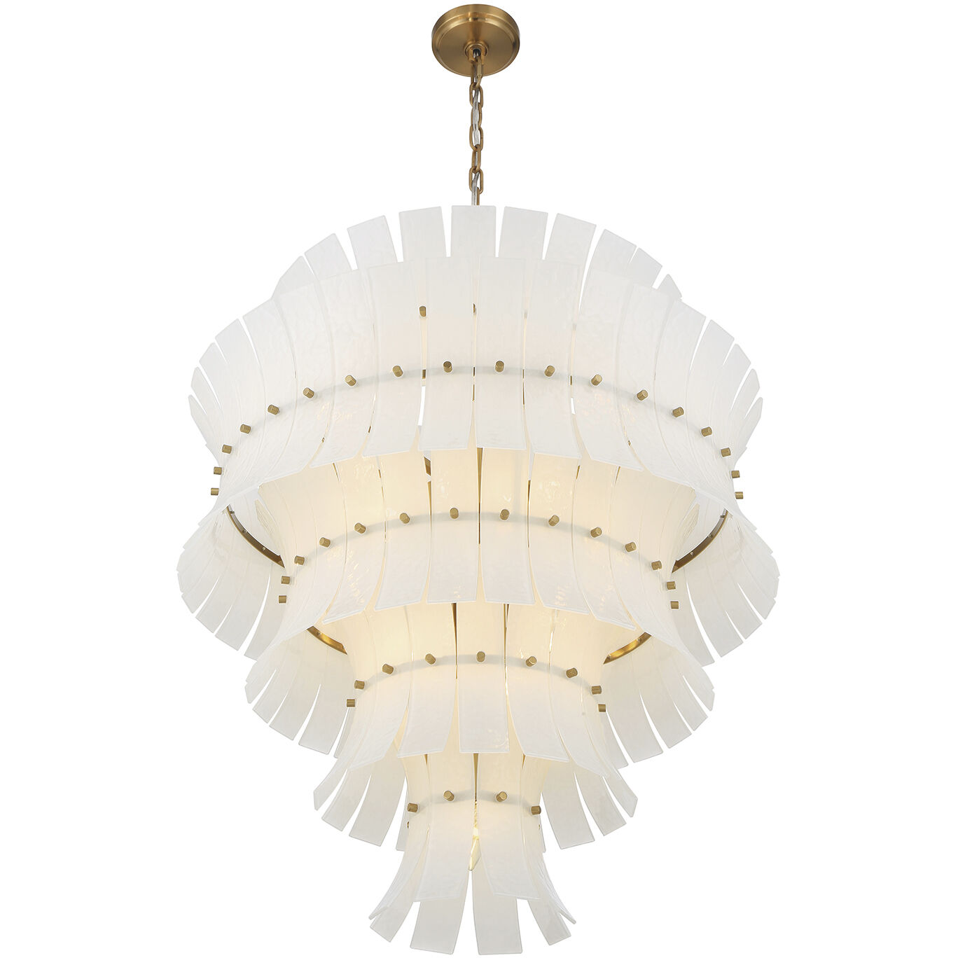Abigail 21 Light 29.5 inch Aged Brass Chandelier Ceiling Light in White