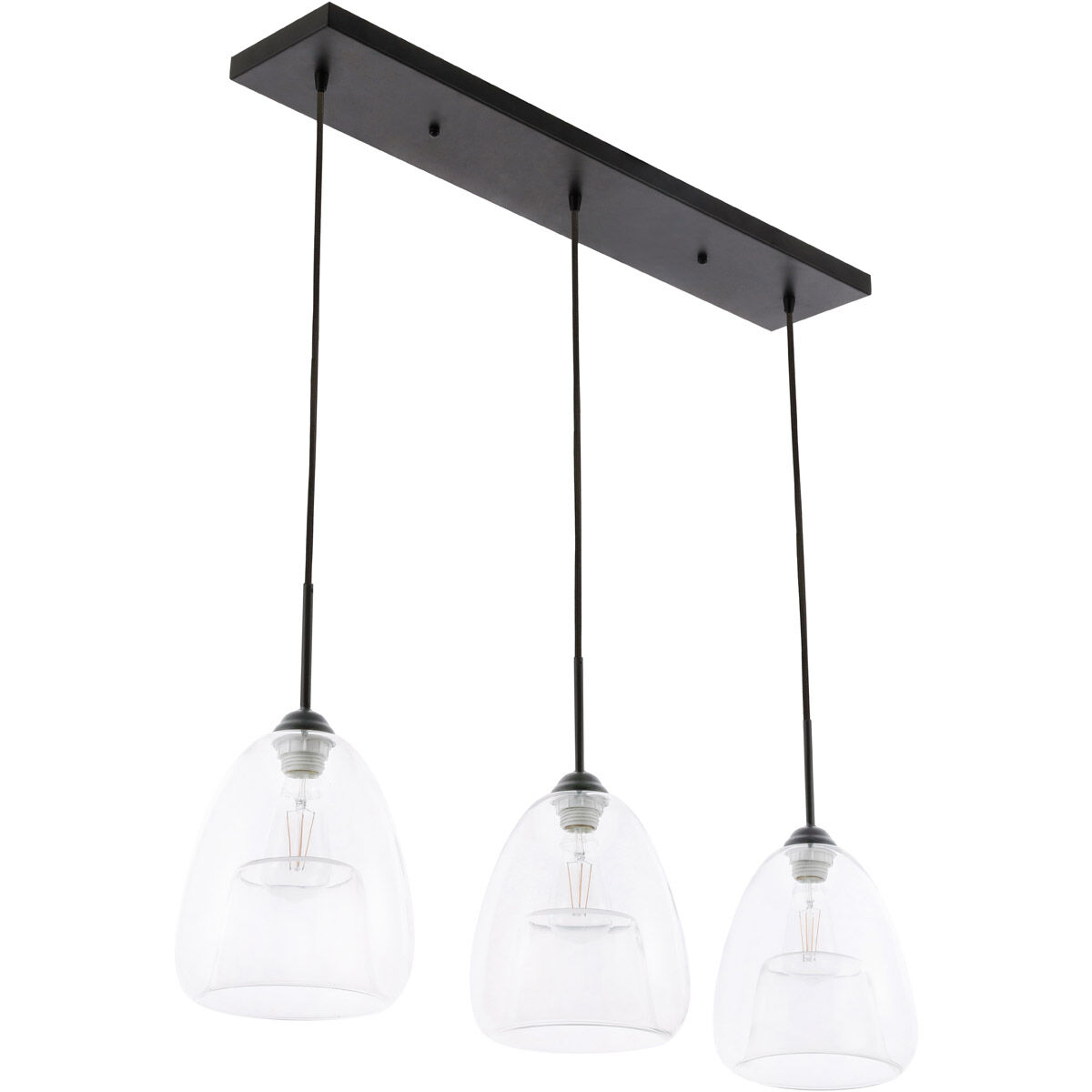 Kason 3 Light 36 inch Black Pendant Ceiling Light