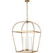 C&M by Chapman & Myers Stonington 4 Light 24.63 inch Antique Gild Hanging Lantern Ceiling Light