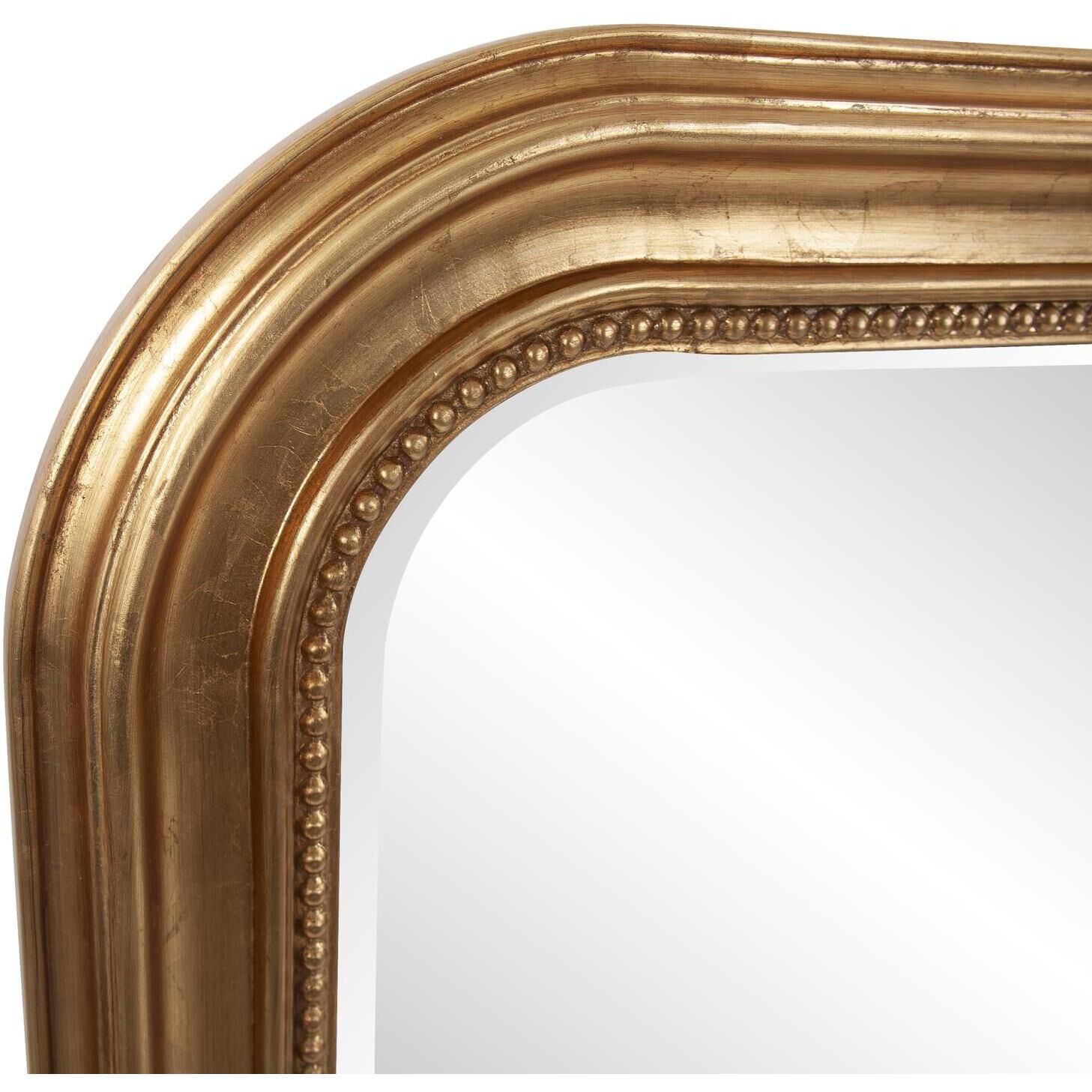 French Philippe 42 X 30 inch Antique Gold Leaf Vanity Mirror
