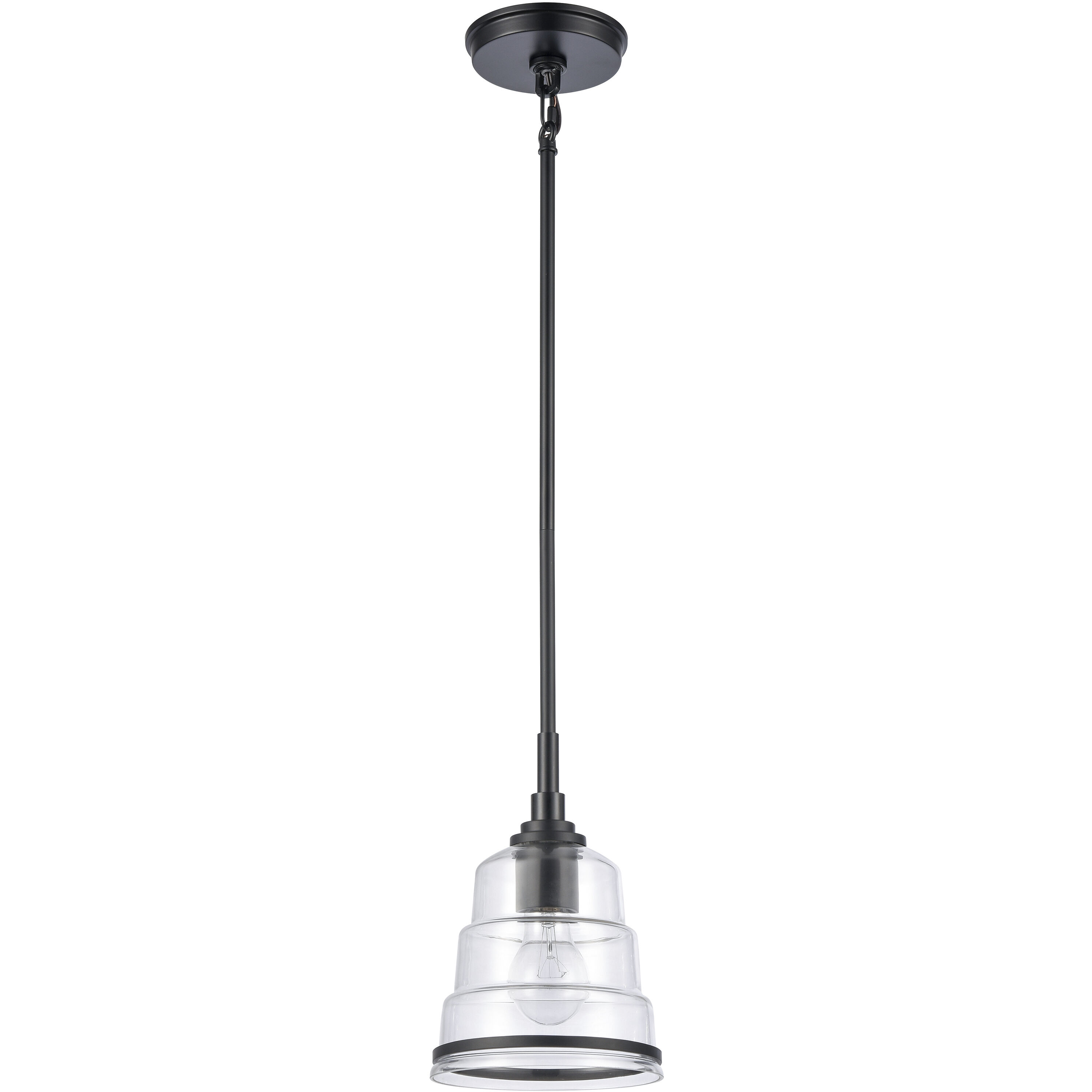 Boyer 1 Light 6.5 inch Matte Black Mini Pendant Ceiling Light