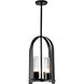 Triomphe 4 Light 13 inch Coastal Black Outdoor Lantern in Seeded Clear