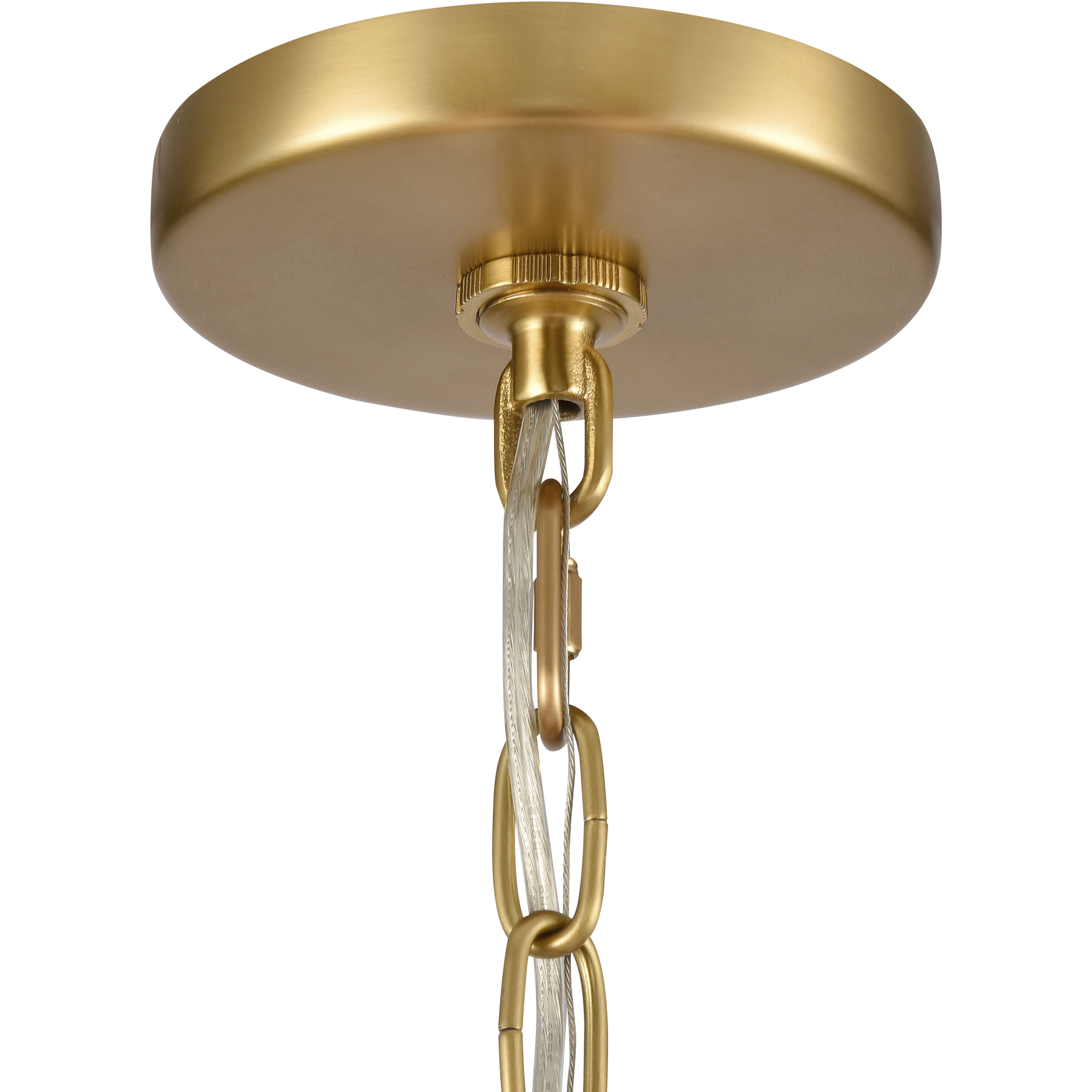 Neville 5 Light 23 inch Natural Brass with Bleached White Wood and Off White Chandelier Ceiling Light