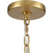 Neville 5 Light 23 inch Natural Brass with Bleached White Wood and Off White Chandelier Ceiling Light