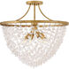 Myra 6 Light 24 inch Distressed Brass Semi-Flush Mount Ceiling Light
