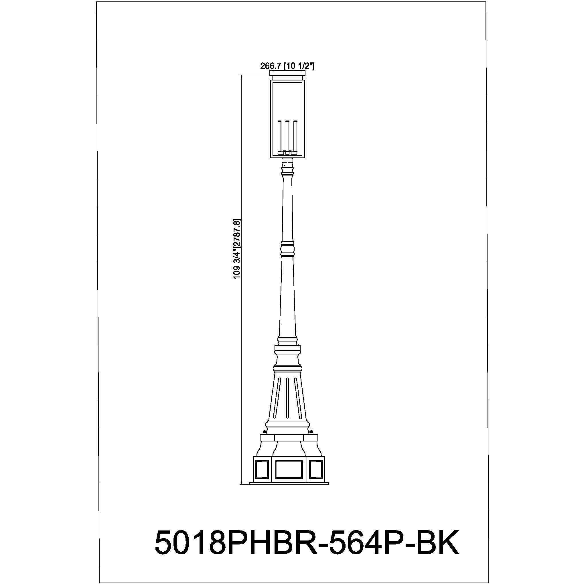 Nova 4 Light 109.5 inch Black Outdoor Post Mounted Fixture in Clear Glass