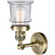 Franklin Restoration Small Canton LED 6.5 inch Antique Brass Sconce Wall Light in Clear Glass, Franklin Restoration