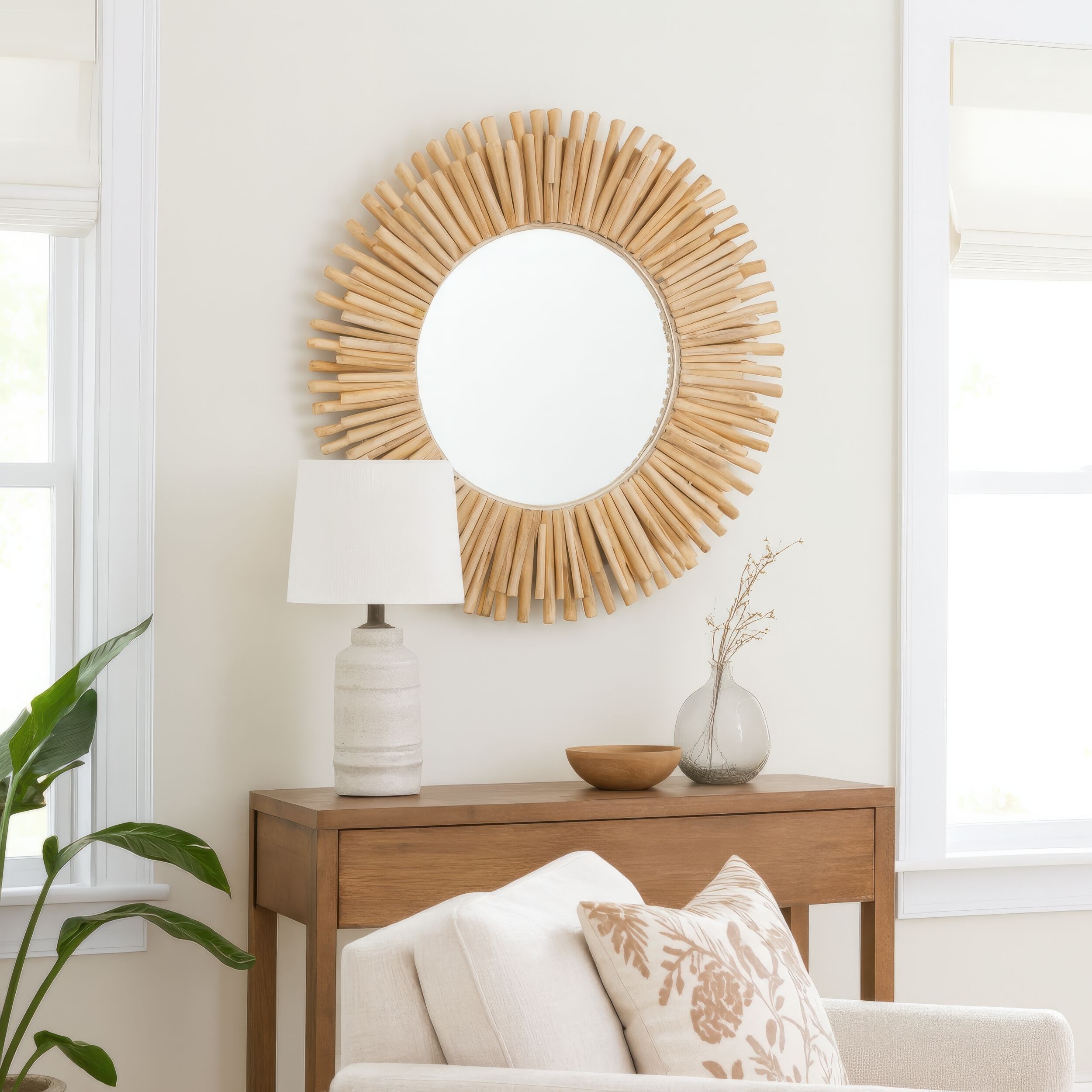 Drifter 34 X 34 inch Natural Driftwood Wall Mirror