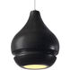 Radiance Collection 1 Light 8 inch Polished Chrome and Carbon Matte Black and White Pendant Ceiling Light