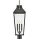 Dawson 29.75 inch Black with Burnished Bronze Outdoor Post Mount Lantern