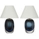 Danza 15 inch 3 watt Blue and Clear and Polished NIckel Table Lamp Portable Light
