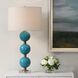 Palawan 31.25 inch 150.00 watt Crackled Turquoise Blue Glaze and Antique Brass Table Lamp Portable Light