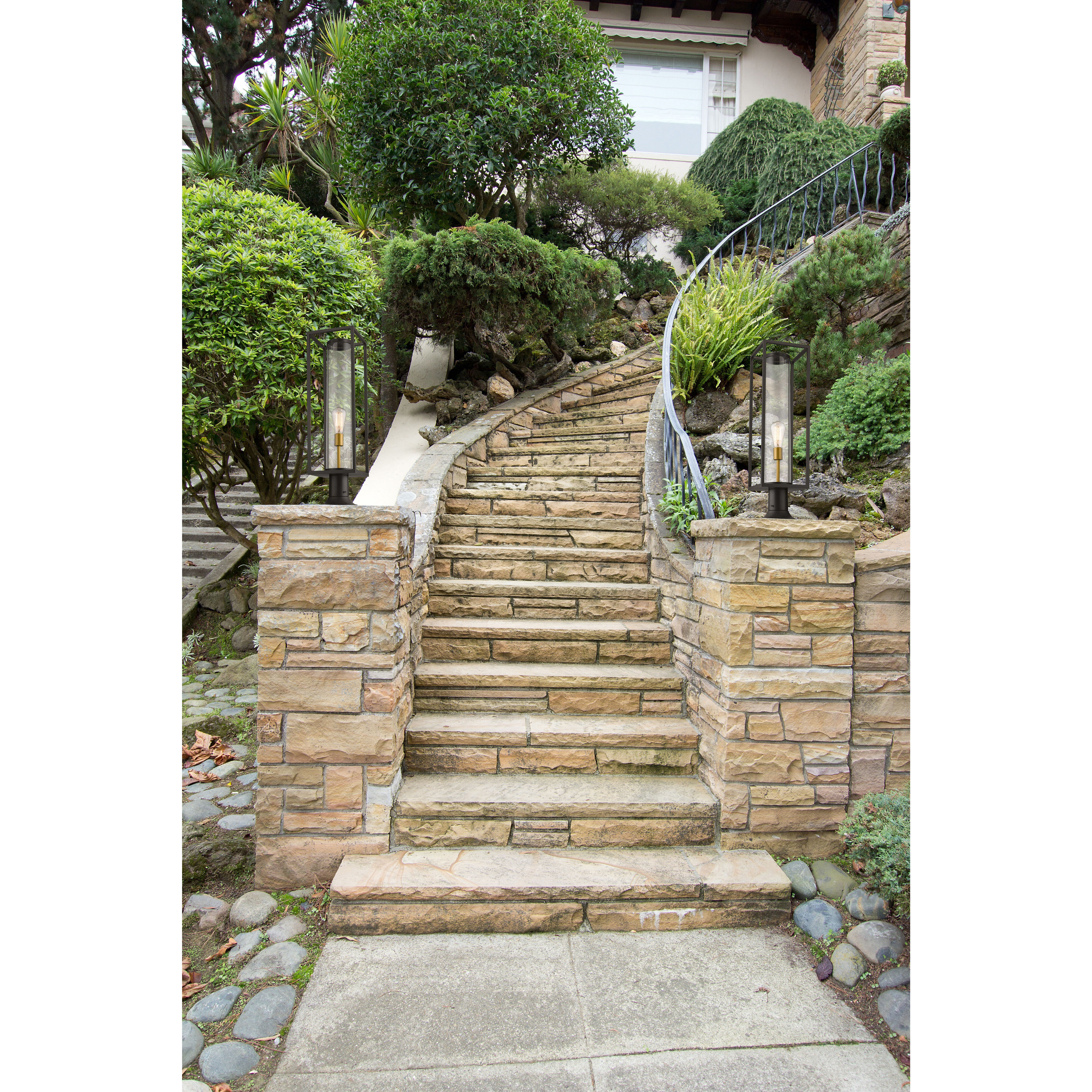 Dunbroch 1 Light 29.75 inch Deep Bronze and Outdoor Brass Outdoor Pier Mounted Fixture